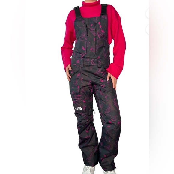 The North Face Pants - The North Face Black and Pink Snow Bib